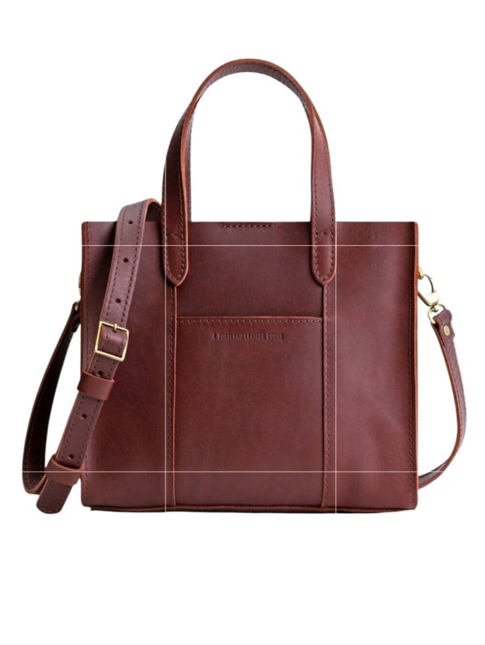 Portland Leather Goods Lola Crossbody 100% Leather Tote Bag Purse Brass Hardware - Picture 3 of 16